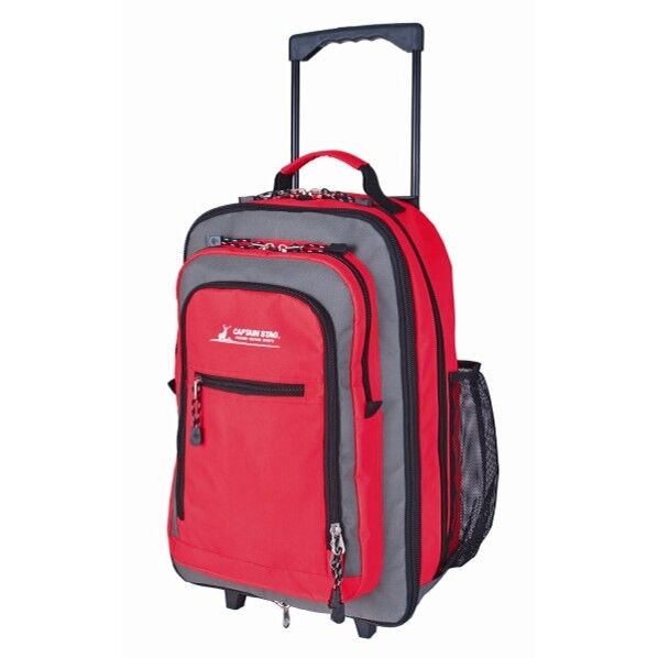 CAPTAIN STAG リュック式キャリー W340×H550×D180～240mm レッド 12420041 1個