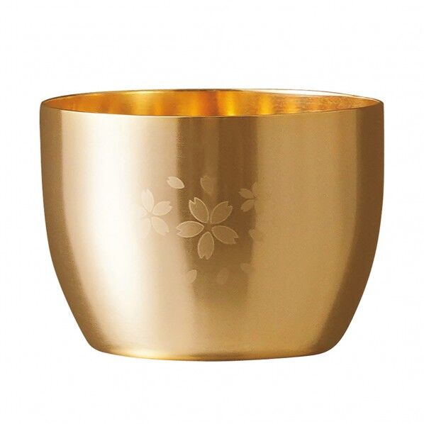 金の贅「桜」 ステンレスぐい吞み 100ml