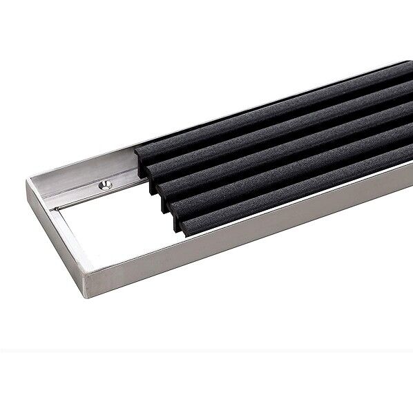 屋内外兼用ノンスリップ樹脂グレーチング フォルテ スリットタイプ 吹出口枠(皿モミ仕様) ライトグレー