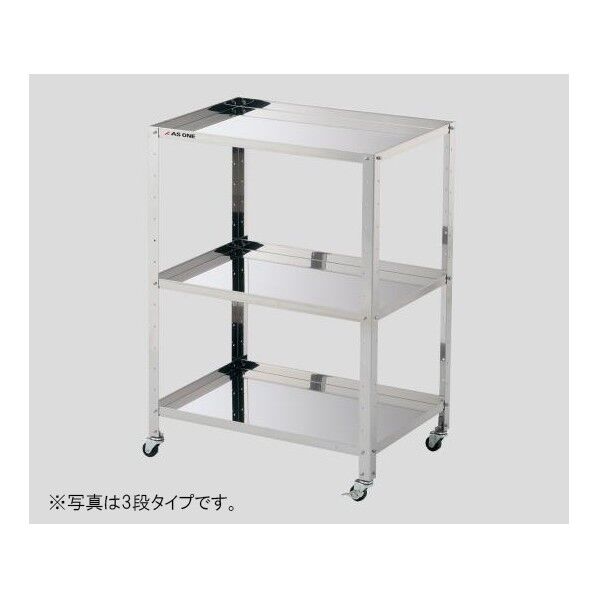 枠付きステンレスワゴン ラージ 2段 610×410×809mm 3-1556-03 1