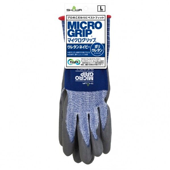 ウレタン背抜き手袋 NO264 マイクログリップ ウレタンネイビー Lサイズ NO264-L 1双...