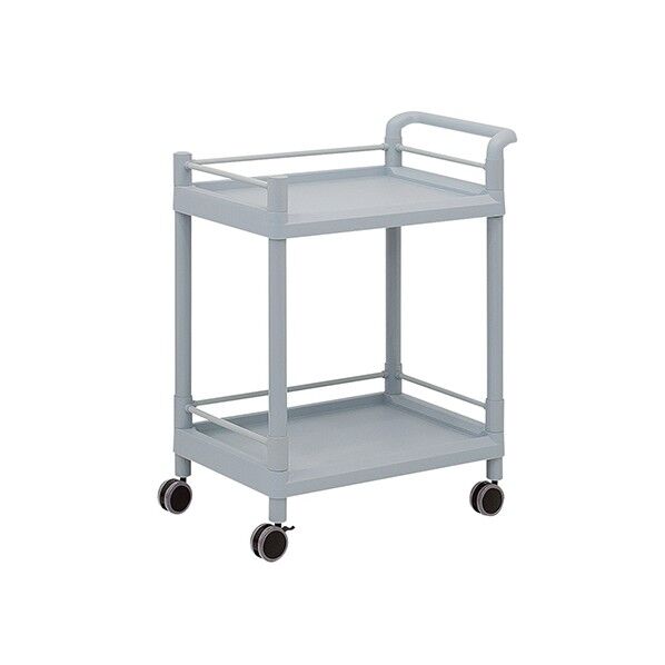モバイルストレージカート(ガード枠・ハンドル付き) 2段 705×447×887 3-6496-03 1