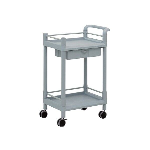 モバイルストレージカート 2段 610×370×897(引出し・ガード枠・ハンドル付) 3-6497-08 1