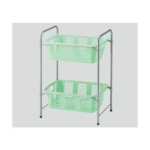 脱衣カゴワゴン・ラック2段式 マスカットグリーン キャスター無し 8-5958-03 1