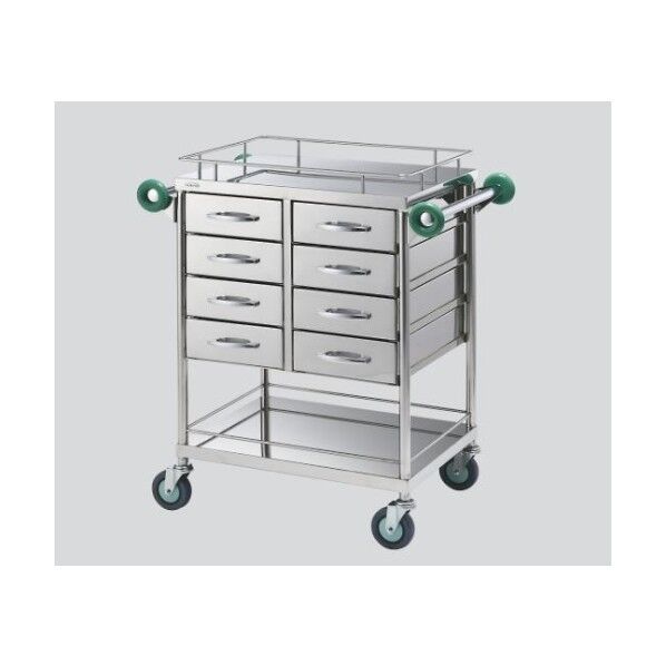 とっても静かな繃帯交換車(KENIFINE(TM)抗菌・抗ウィルスハンドル) 750(940)×450×902 8-6974-02 1