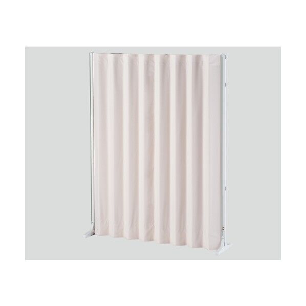 抗菌アコーディオンスクリーン 直線 パステルピンク 1800×1650 8-9921-03 1