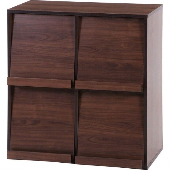 ディスプレイラック 4マス MBR DP8085 ミディアムブラウン 99281 1台