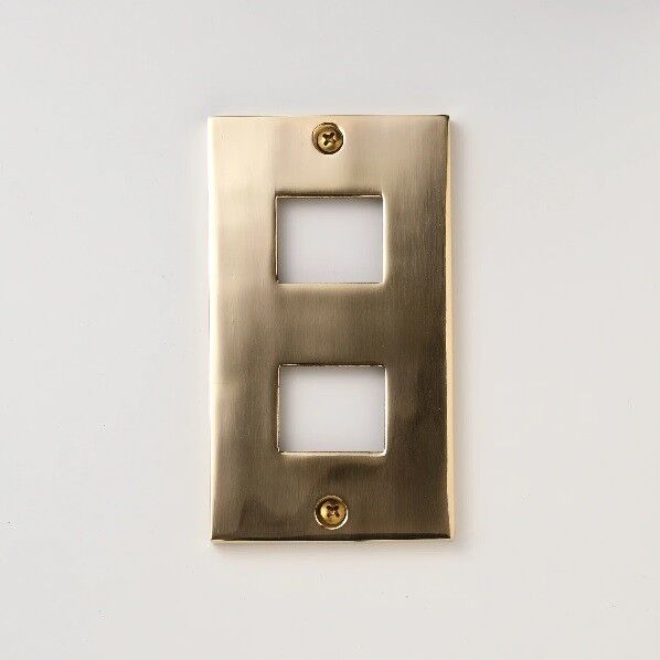 真鍮 コンセントプレート 1連2口用