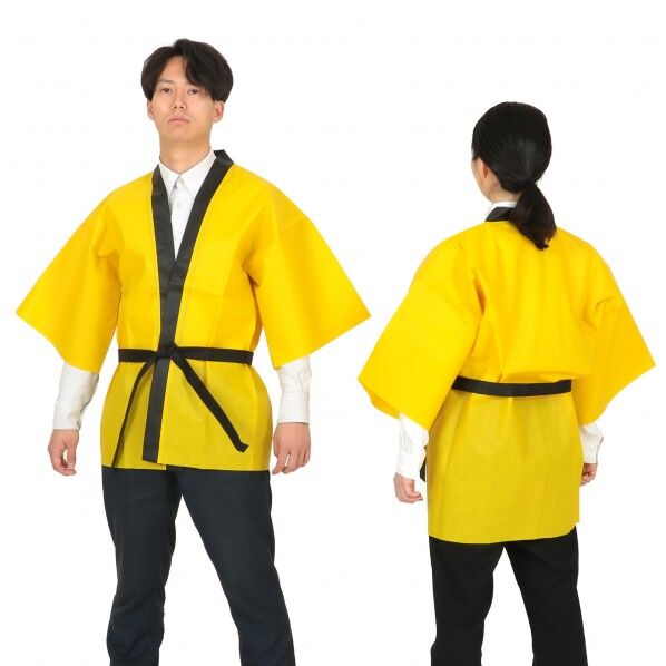 カラー不織布ハッピ大人用L黄 1362 1