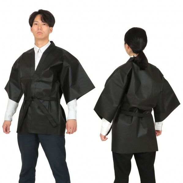 カラー不織布ハッピ大人用L黒 1363 1