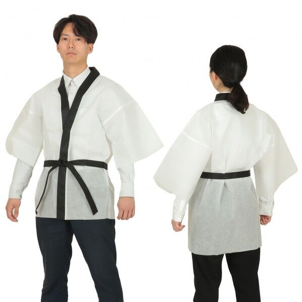 カラー不織布ハッピ大人用L白 1364 1