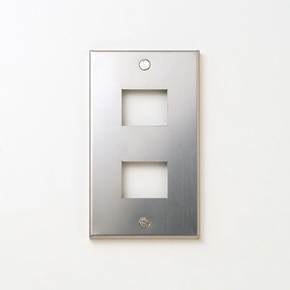 ステンレス コンセントプレート 1連2口用