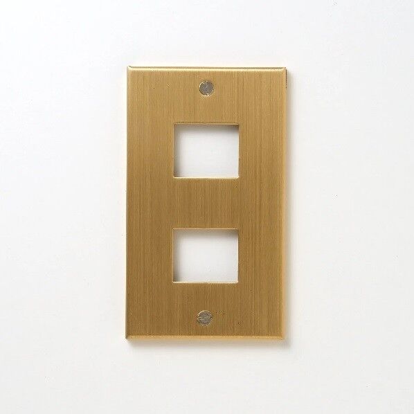 真鍮 コンセントプレート 1連2口用