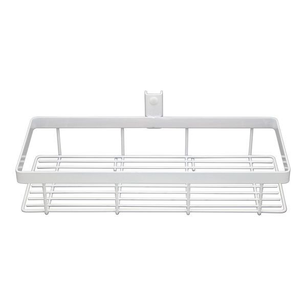 浮かせる壁面収納【ピラシェル+】バスケットL 白