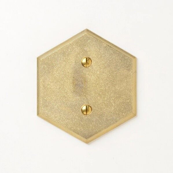 真鍮鋳造 コンセント目隠しプレート 半連用 六角 受注生産品