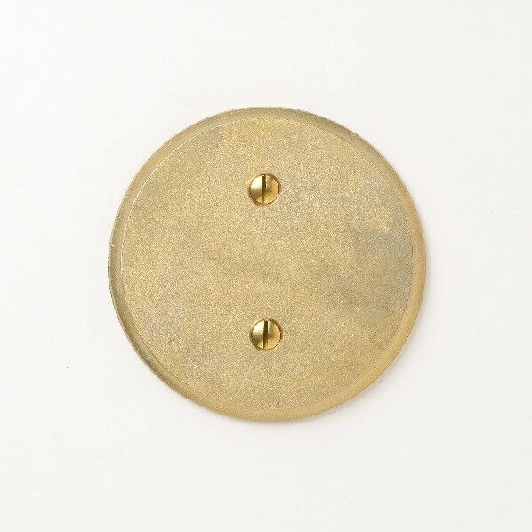 真鍮鋳造 コンセント目隠しプレート 半連用 丸 受注生産品