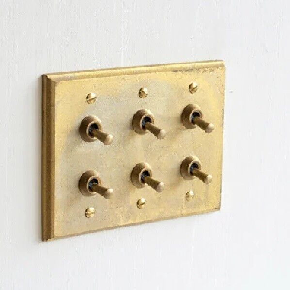 真鍮鋳造 スイッチプレート 6口 受注生産品