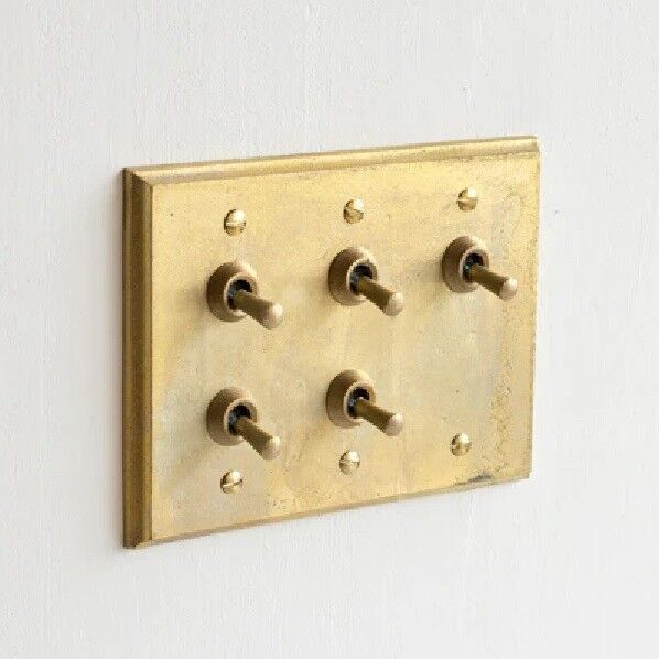 真鍮鋳造 スイッチプレート 5口 受注生産品