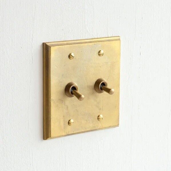 真鍮鋳造 スイッチプレート 2口 受注生産品