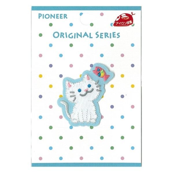 パイオニア オリジナルワッペン 動物 ねこと魚 1枚入
