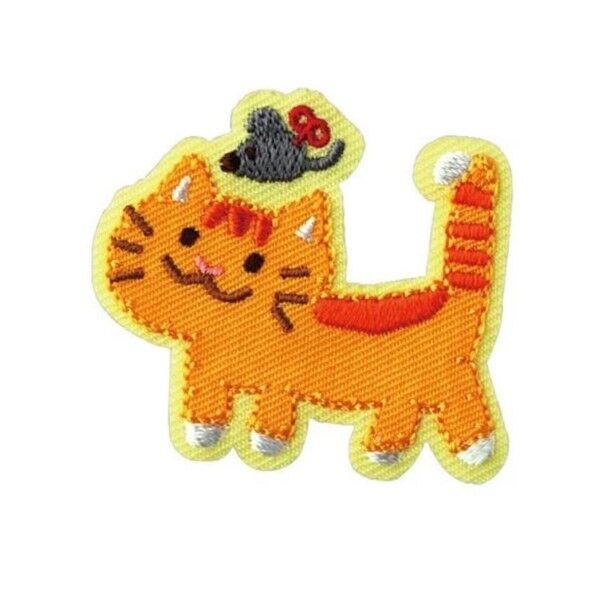 パイオニア オリジナルワッペン 動物 ねことネズミ 1枚入