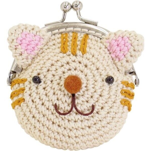 オリムパス製絲 編み物キット アニマルがま口 ネコ AK-26