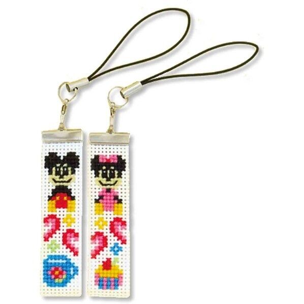 オリムパス製絲 ディズニー クロス・ステッチキット ストラップ ミッキー&ミニー ST-31