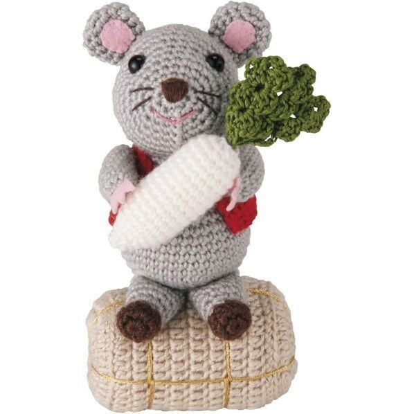 オリムパス製絲 干支編みぐるみキット 福徳だいこんねずみ 手作りキット MK-87