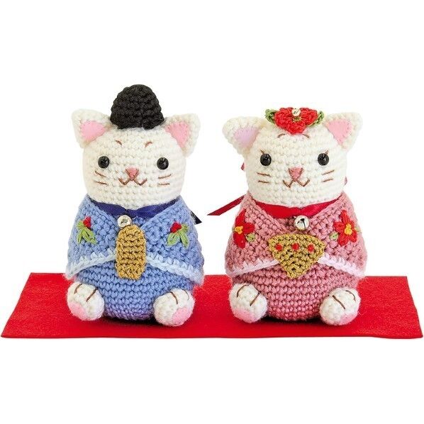 オリムパス製絲 あみぐるみキット かわいい ひなまつり 雛にゃんこ MK-74