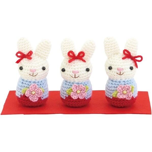 オリムパス製絲 編み物キット ひなまつり うさぎの三人官女