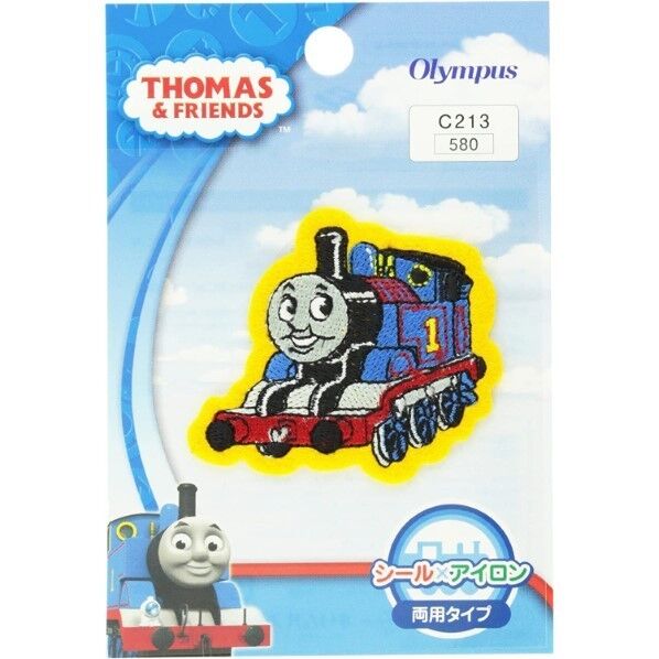 オリムパス製絲 きかんしゃトーマスワッペン トーマス (ななめ)