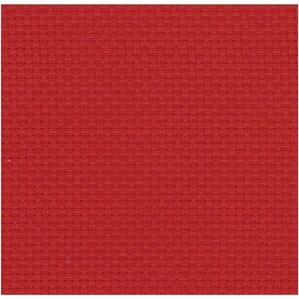 オリムパス製絲 刺繍布 インディアンクロス 45×50cmカット布 レッド 8300