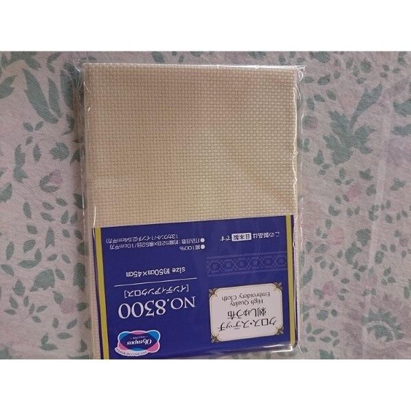 オリムパス製絲 刺繍布 インディアンクロス 45×50cmカット布 ベージュ 8300