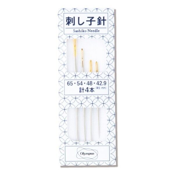 オリムパス製絲(Olympus Thred) 刺し子針 4本入 65・54・48・42.9mm