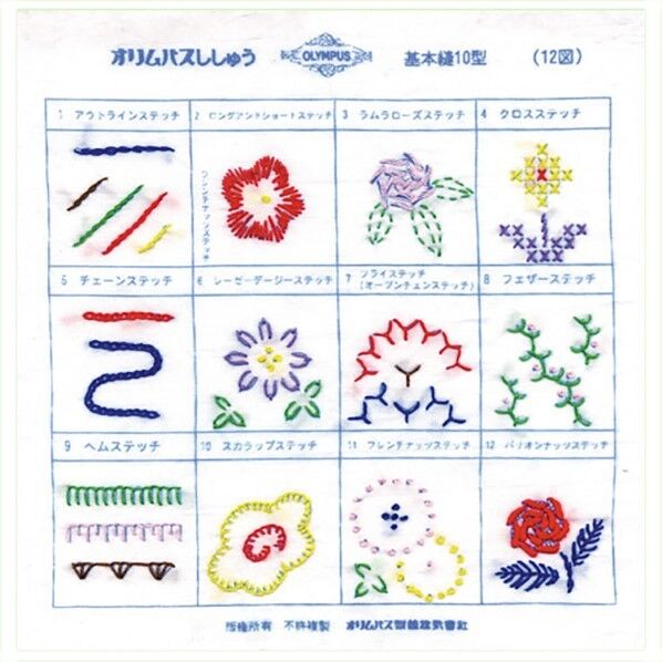 オリムパス製絲 ししゅうキット フランス刺しゅう 基本縫 10型