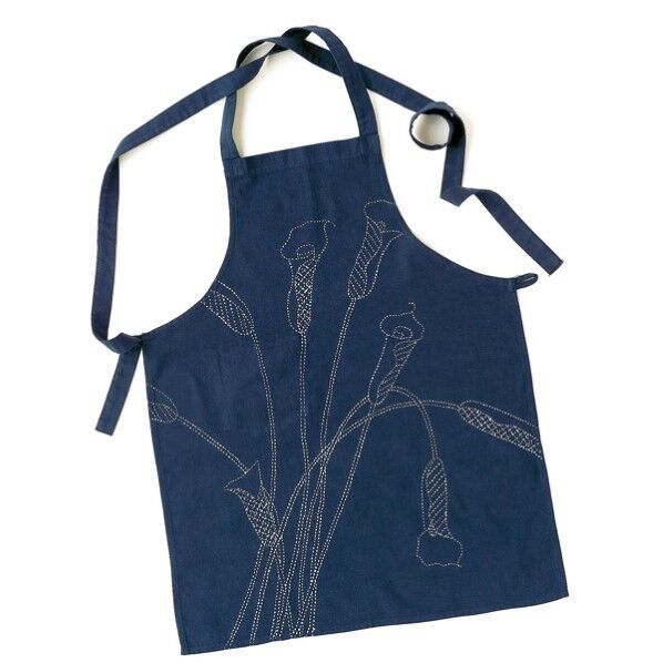 オリムパス製絲 刺し子キット エプロン 紺 202