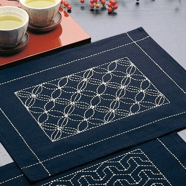 オリムパス 166 刺し子キット ランチョンマット 七宝つなぎ