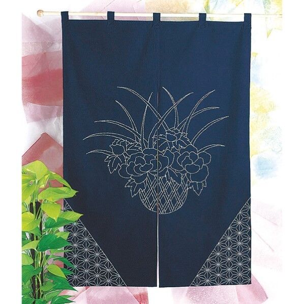 オリムパス製絲 刺し子キット のれん 紺 108