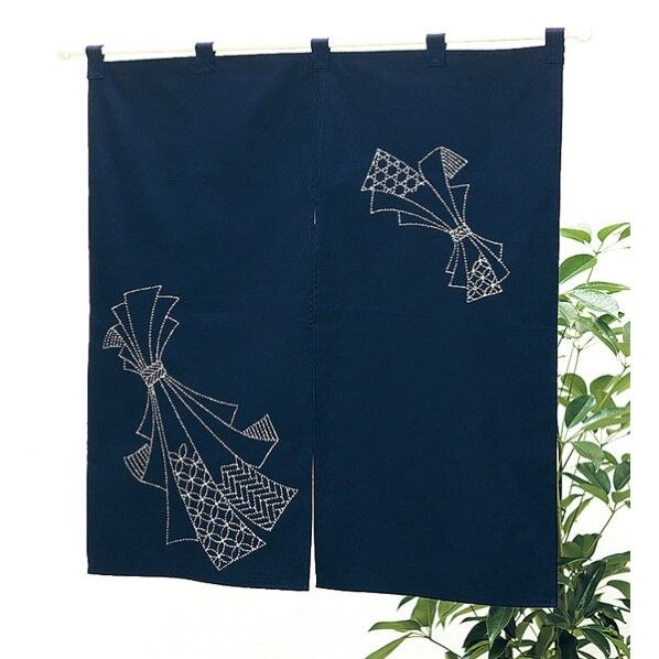 オリムパス製絲 刺し子キット のれん 紺 76