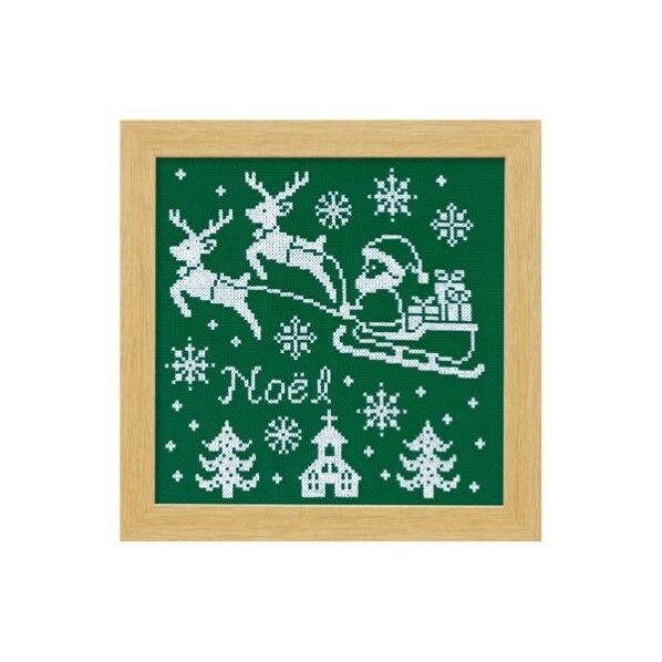 オリムパス製絲 クリスマス クロスステッチししゅうキット サンタクロース X-105･グリーン