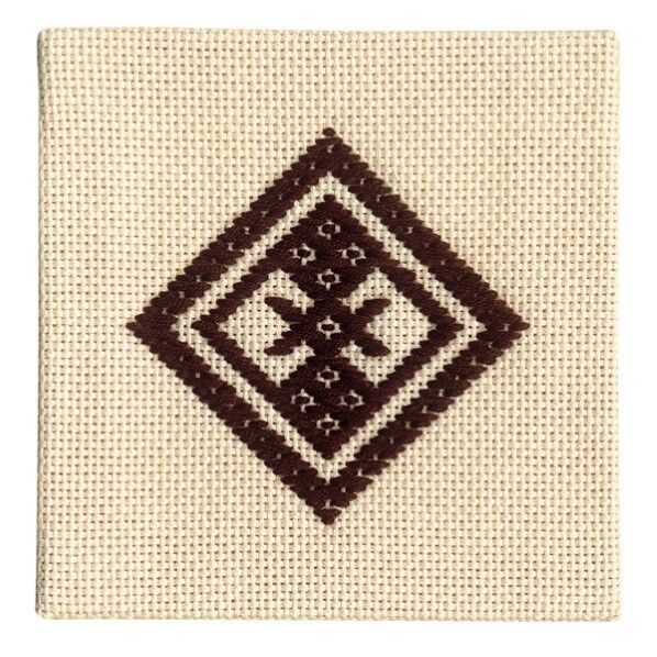 オリムパス製絲 こぎん刺製作キット コースター(茶)21