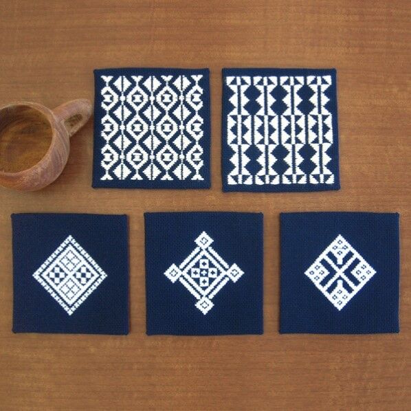 13 オリムパス こぎんキット コースター (紺)