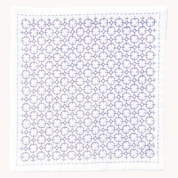 オリンパス 刺し子ハンカチ iine(イーネ) 紫陽花 約横20cm×縦20cm OLY-HK-6