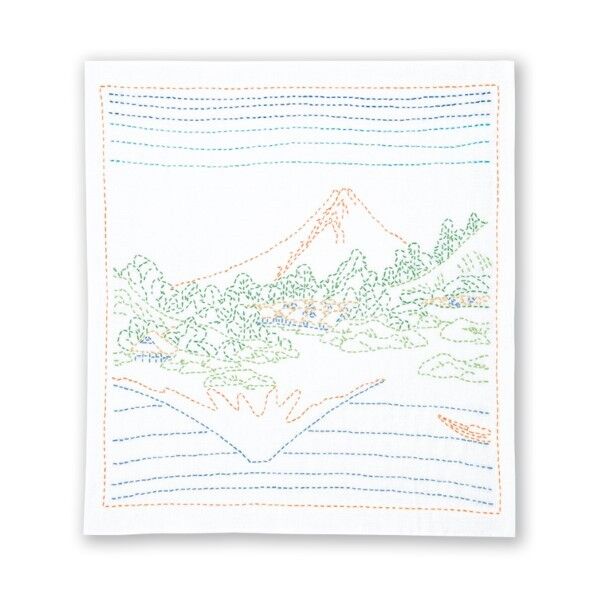 オリムパス製絲 葛飾北斎富嶽三十六景 刺し子キット「」(こうしゅうみさかすいめん) SK-410