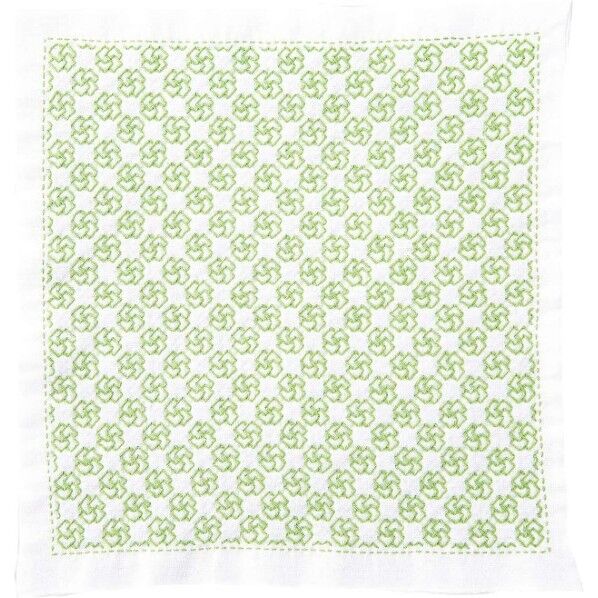 オリンパス 一目刺しの花ふきん 刺し子キット つぼみ 約横34cm×縦34cm OLY-SK-386