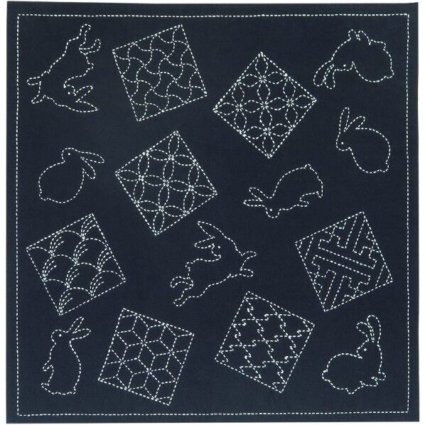 オリムパス製絲 刺し子キット マルチクロス うさぎと伝統柄 SK314