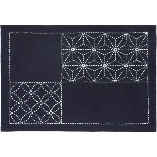 オリムパス製絲 刺し子キット ティーマット 麻の葉と七宝つなぎ SK311