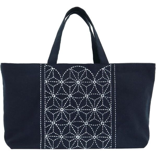 オリムパス製絲 刺し子キット ミニトートバッグ 変わり麻の葉 SK309