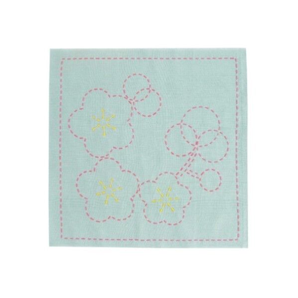 オリムパス製絲 花ふきんキット 刺し子 みんなできちゃうシリーズ 図案プリント済 梅 271