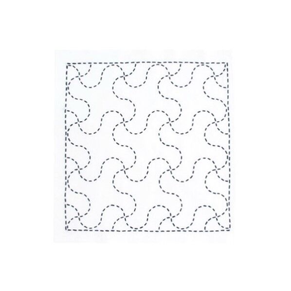 オリムパス製絲 花ふきんキット 刺し子 みんなできちゃうシリーズ 図案プリント済 千鳥つなぎ 268